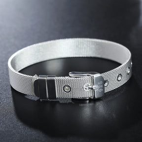 Bracelete Cordão Torcido em Prata 925